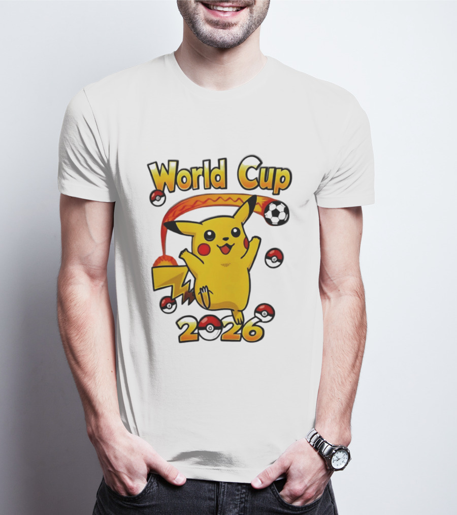 World Cup 2026 Pokémon Pikachu Soccer Poké Balls T-Shirt