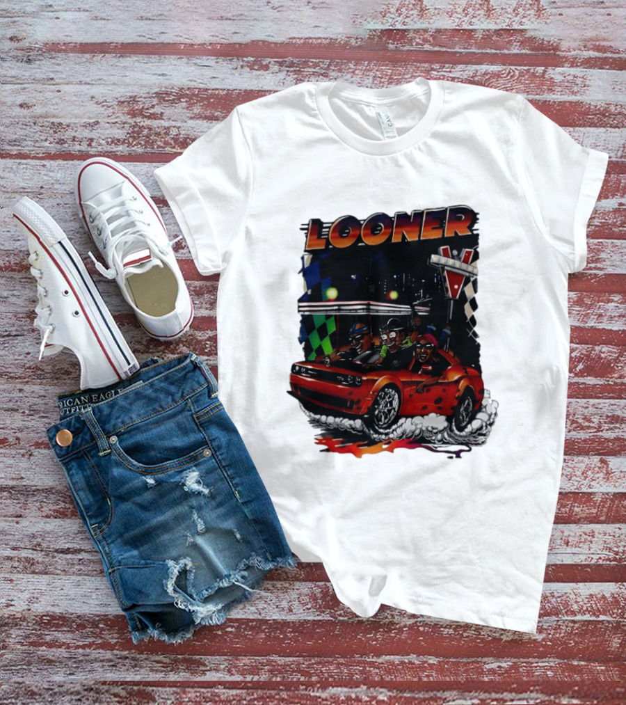 Looner Cartoon Car Race Adventure T-Shirt