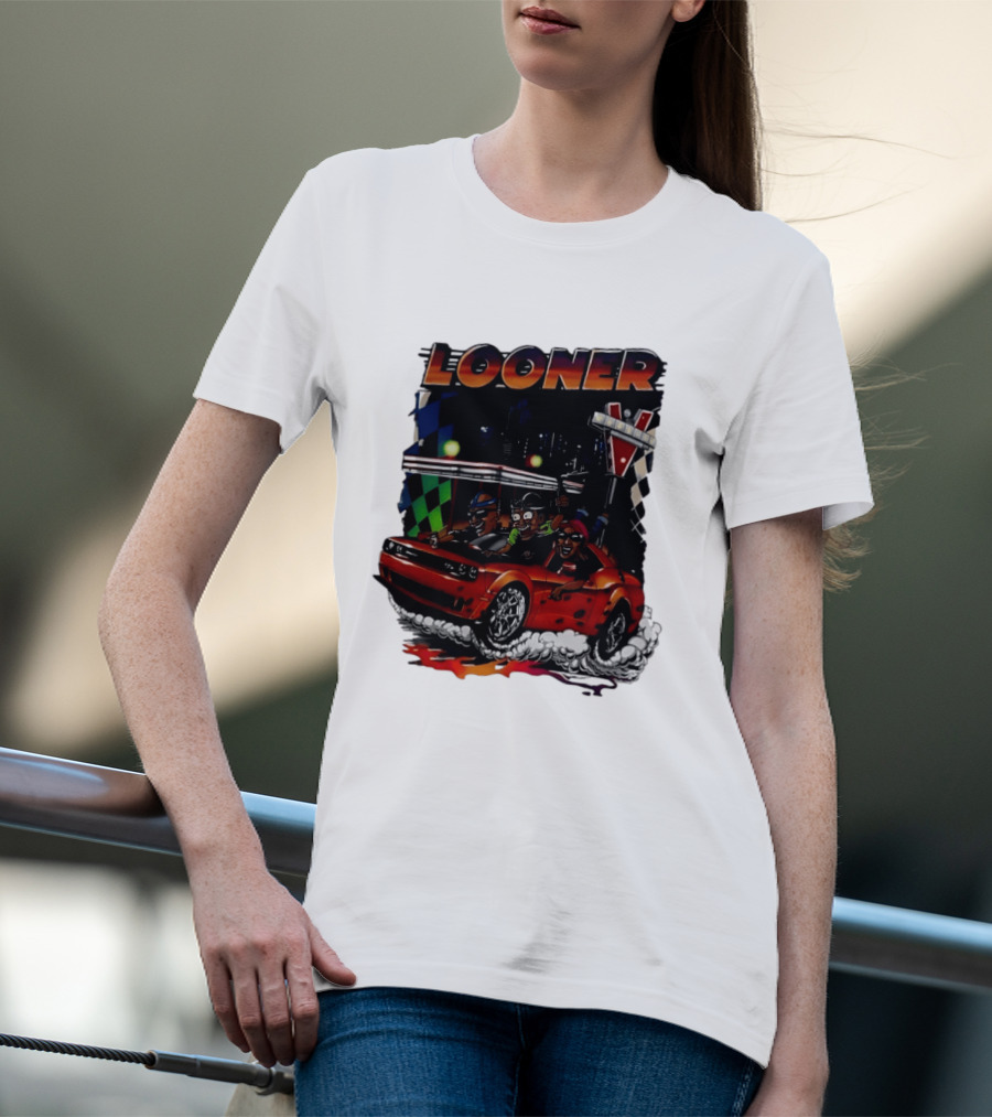 Looner Cartoon Car Race Adventure T-Shirt