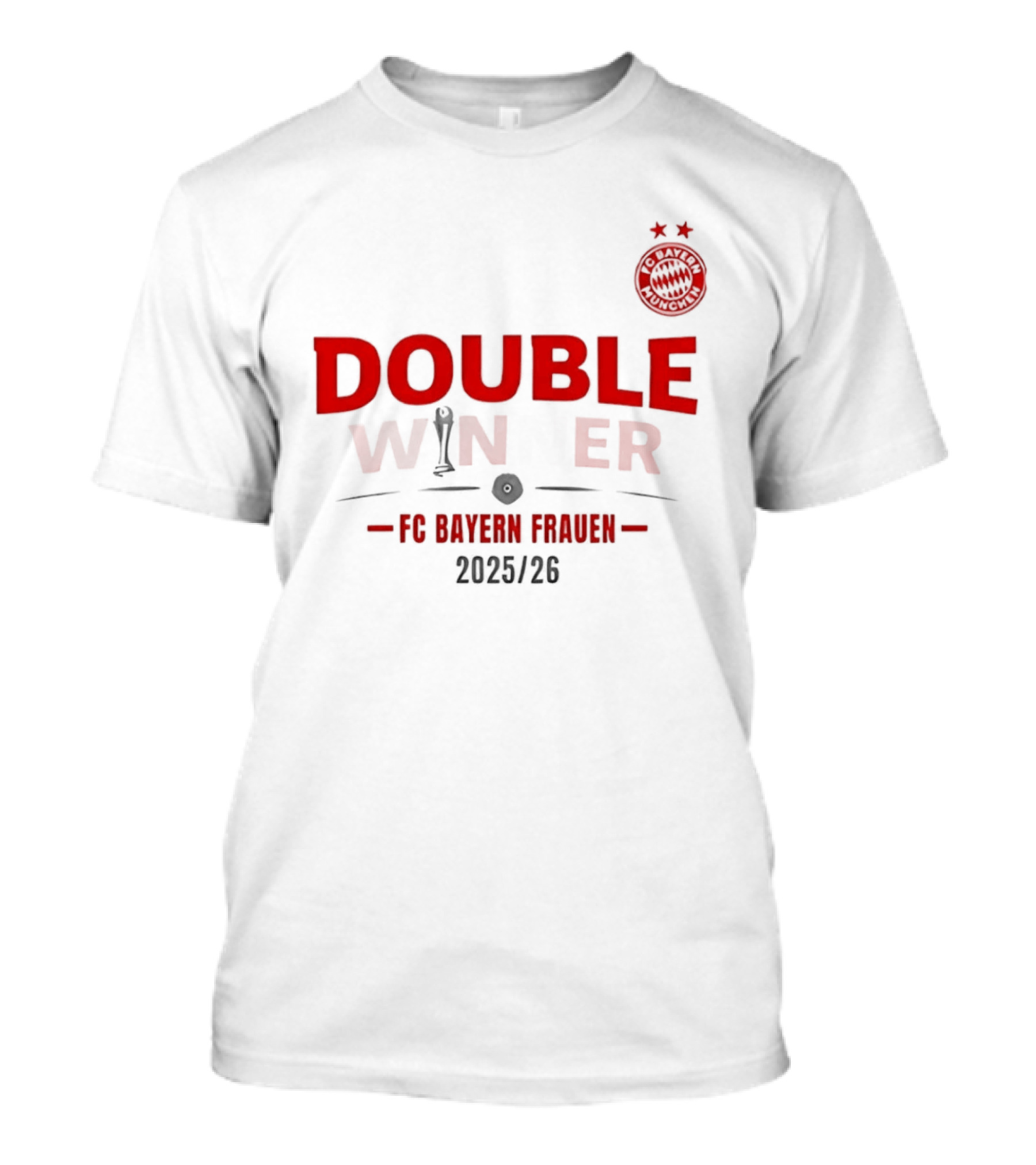 Double Winner FC Bayern Frauen 2025 2026 Championship Victory T-Shirt
