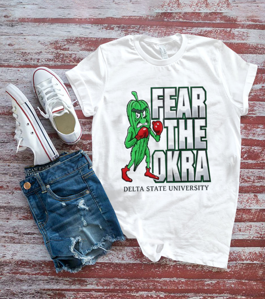 Fear The Okra Delta State University Boxing Okra T-Shirt
