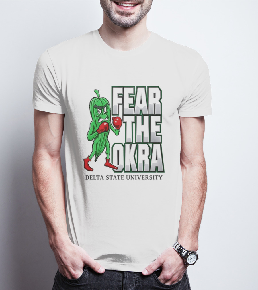 Fear The Okra Delta State University Boxing Okra T-Shirt