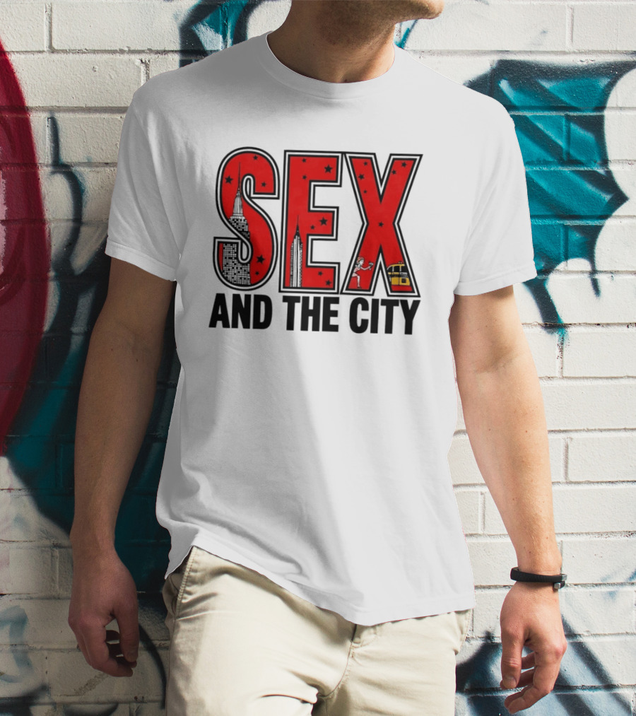 Sex And The City New York Skyline Taxi Skyscrapers Stars T-Shirt