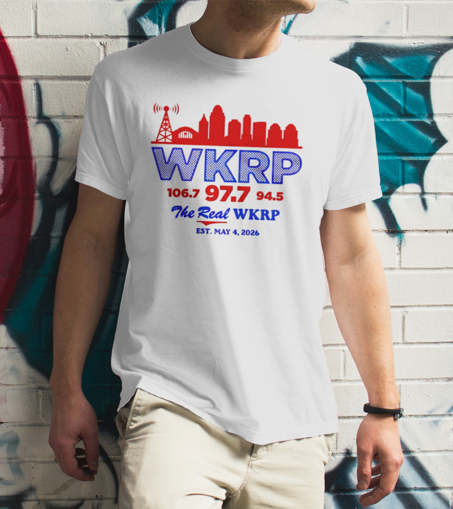 WKRP 106.7 97.7 94.5 The Real WKRP Est. May 4 2026 City Skyline T-Shirt