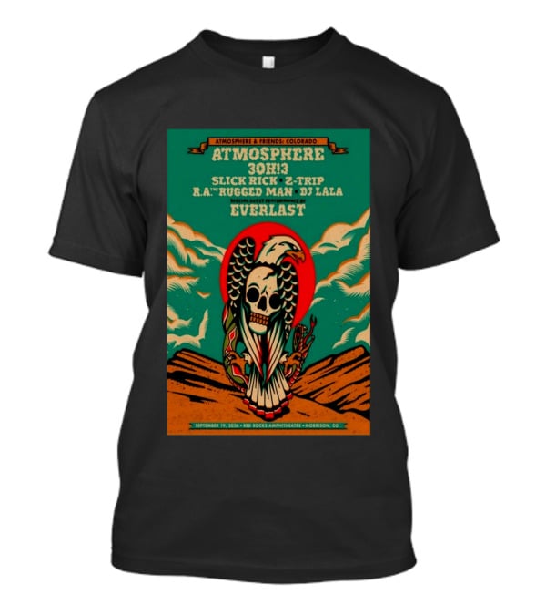 Atmosphere Friends Colorado Slick Rick Red Rocks September 19 2026 Morrison CO T-Shirt
