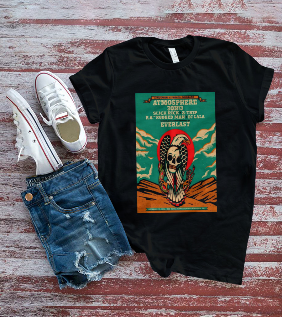 Atmosphere Friends Colorado Slick Rick Red Rocks September 19 2026 Morrison CO T-Shirt