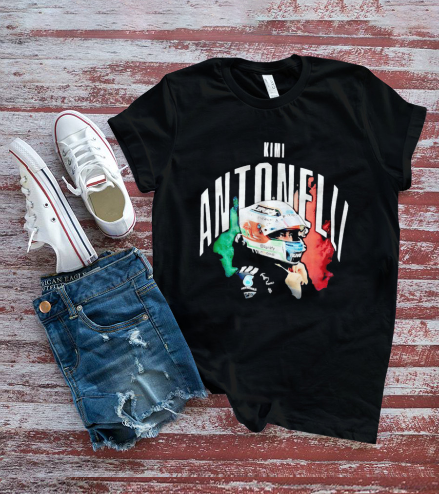 Kimi Antonelli AMG Petronas Formula One Team Racing Helmet Italian Flag T-Shirt
