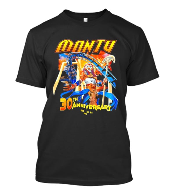 Montu 30th Anniversary Busch Gardens Tampa 1996 2023 Roller Anubis Egyptian T-Shirt