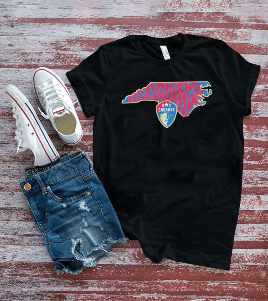 NC Courage Groovy State Map Team Spirit T-Shirt