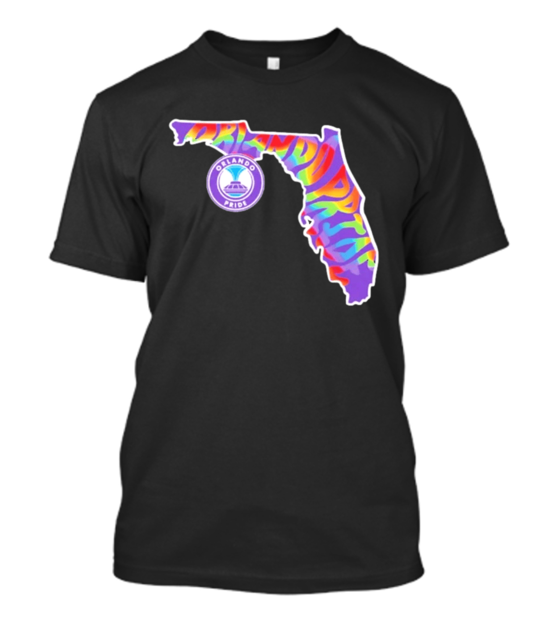 Orlando Pride Groovy Rainbow Florida Map T-Shirt