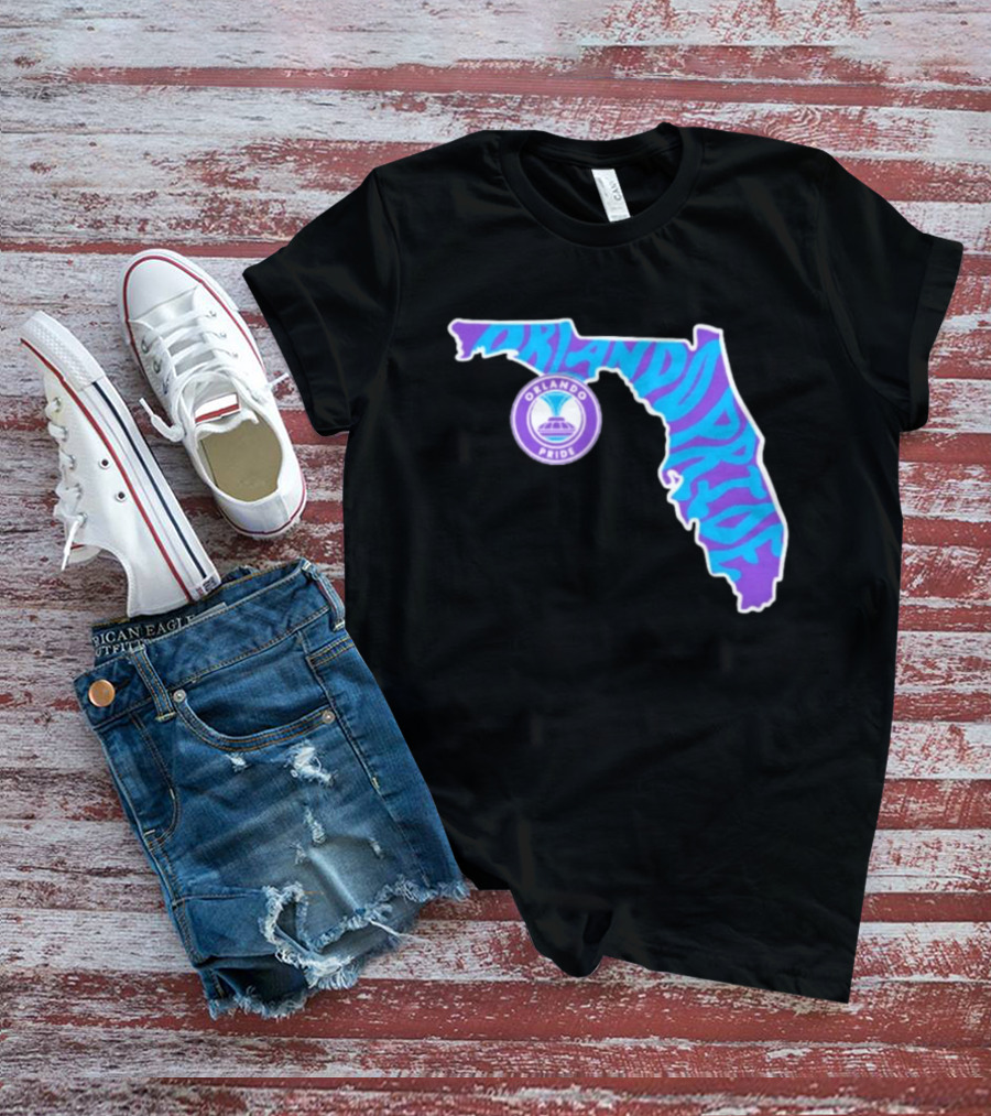 Orlando Pride Groovy State Of Florida Map Team T-Shirt