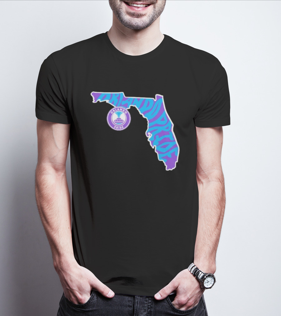 Orlando Pride Groovy State Of Florida Map Team T-Shirt