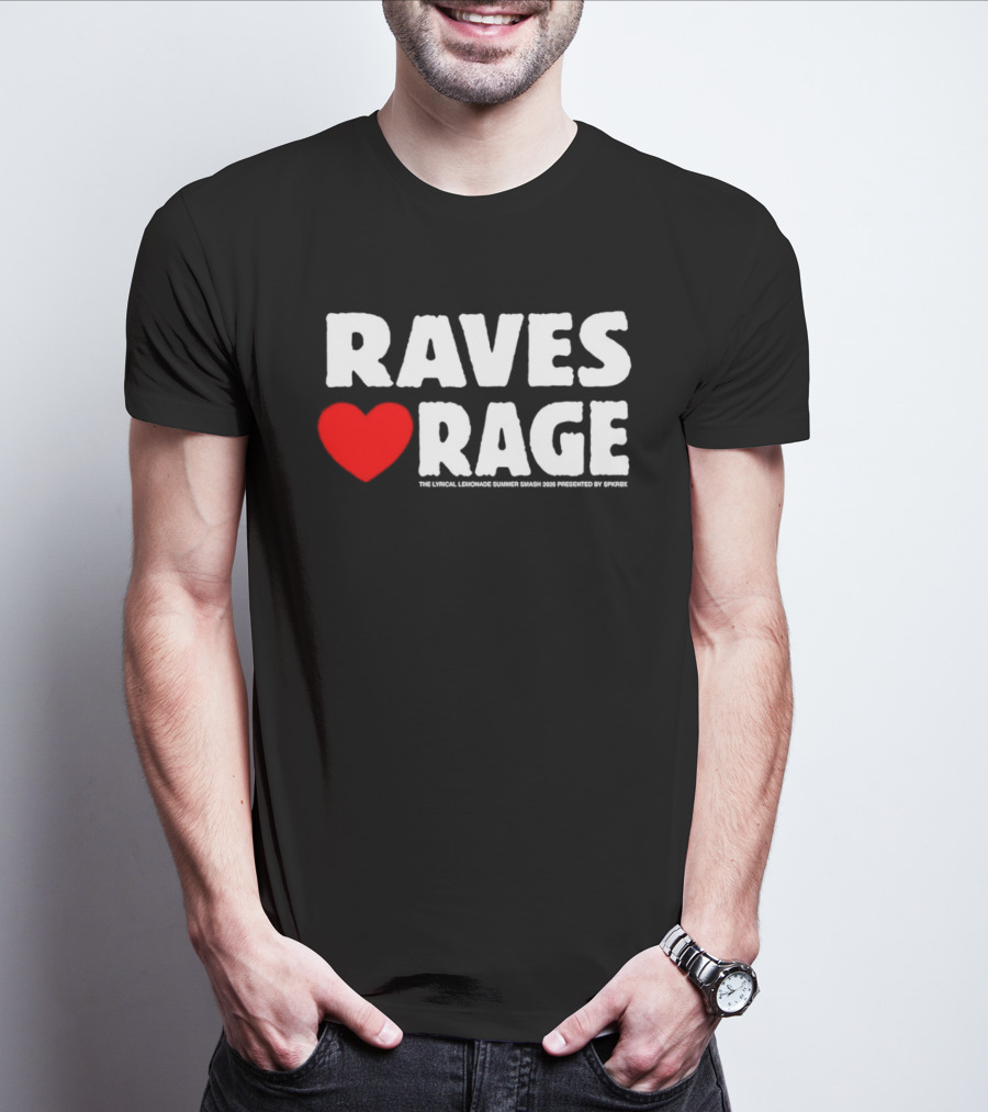Raves Love Rage Summer Smash 2026 Festival Black Trucker T-Shirt