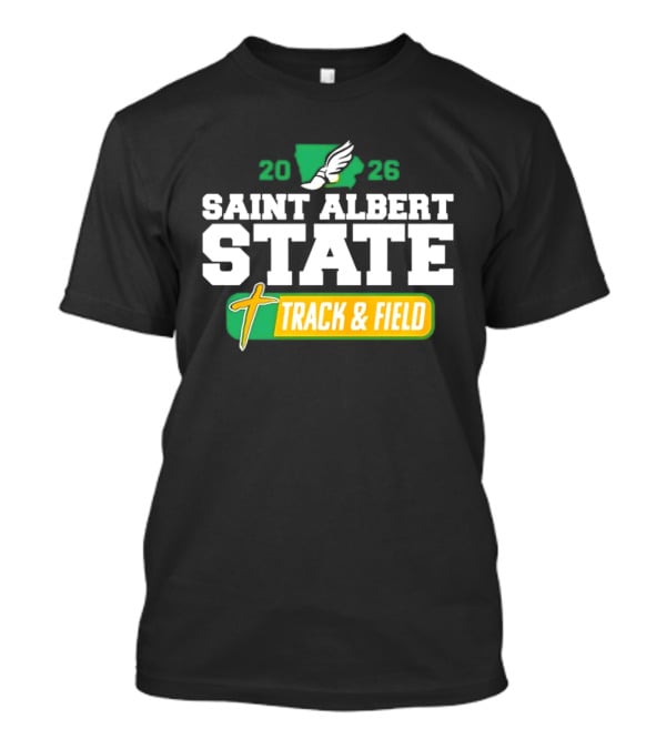 Saint Albert State 2026 Track & Field Winged Shoe T-Shirt