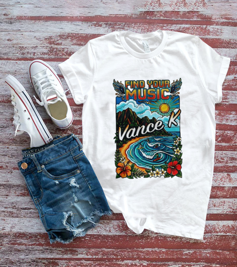 Find Your Music Vance K Tropical Surfing Paradise T-Shirt