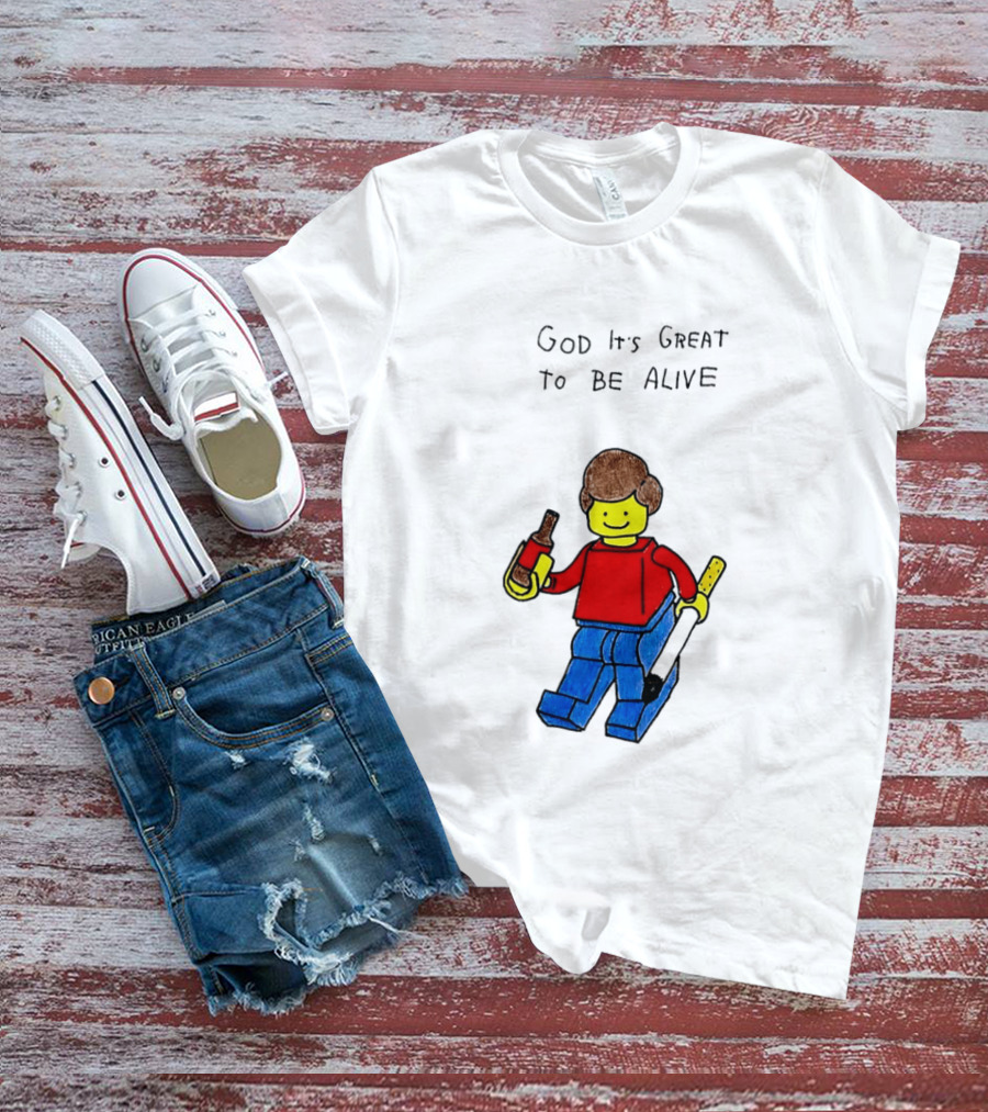 Lego God It's Great To Be Alive Paintbrush And Bottle T-Shirt