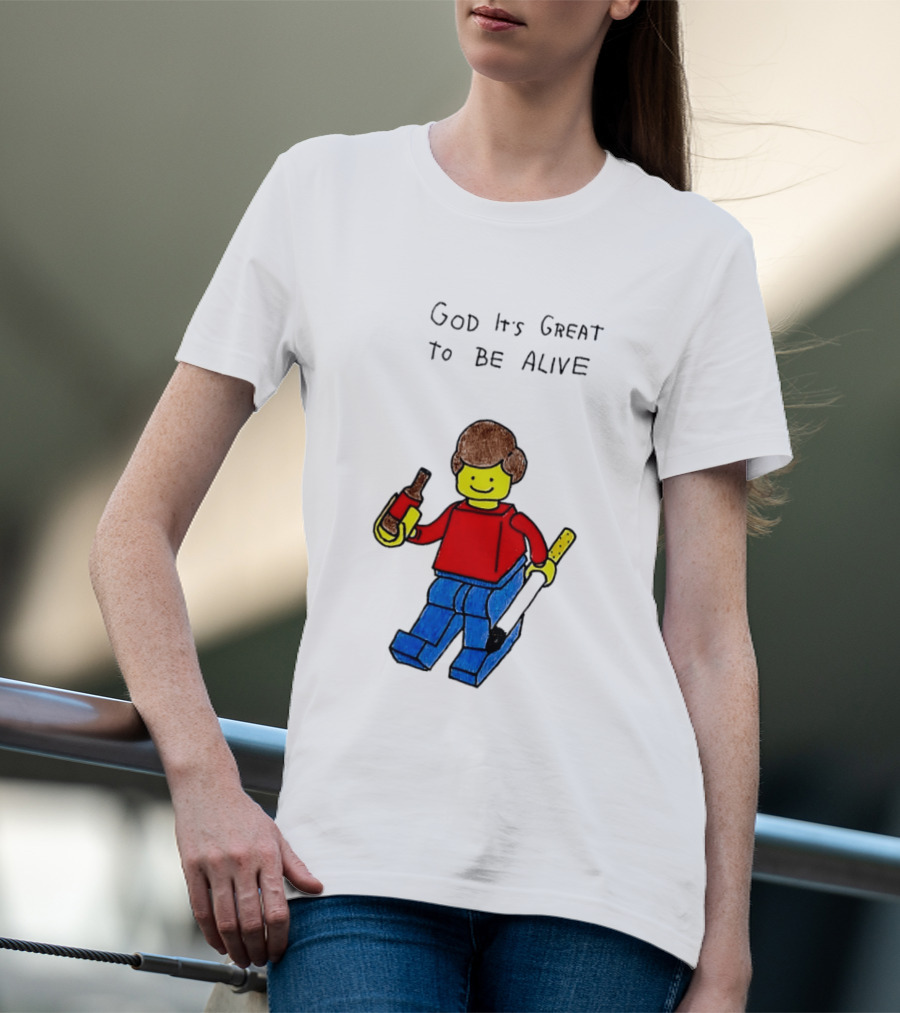 Lego God It's Great To Be Alive Paintbrush And Bottle T-Shirt