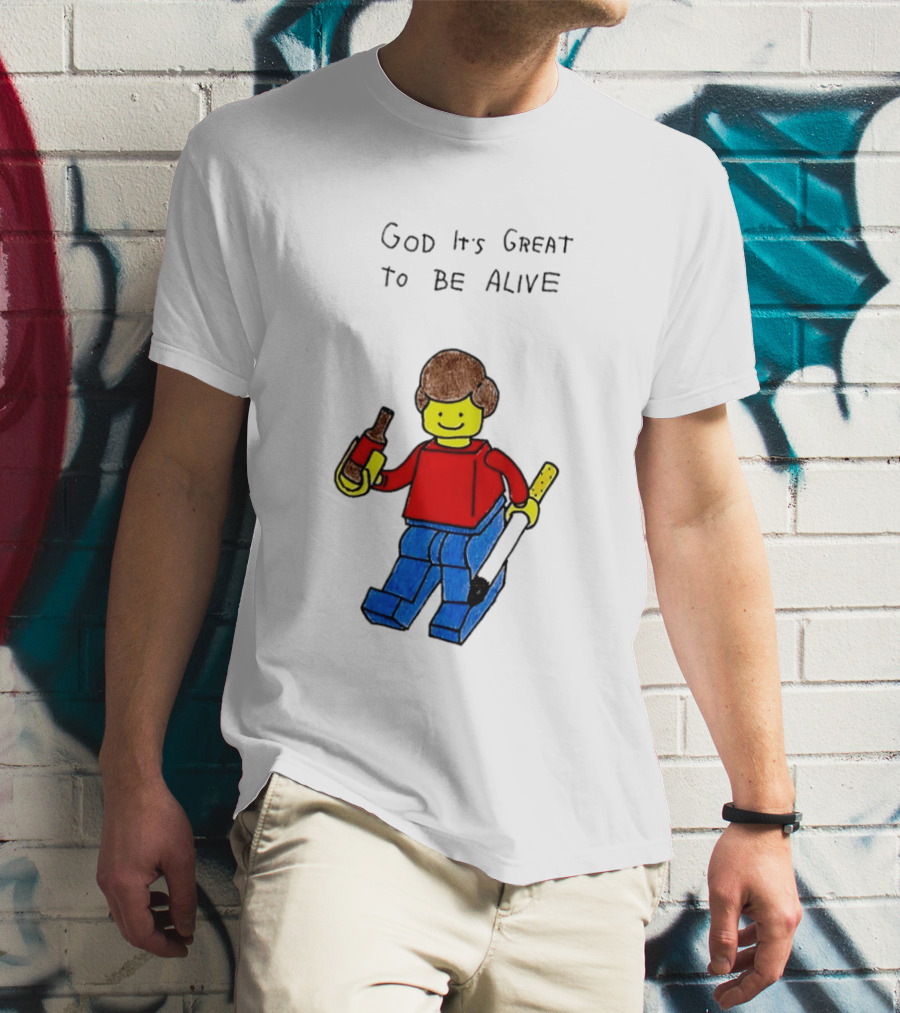 Lego God It's Great To Be Alive Paintbrush And Bottle T-Shirt