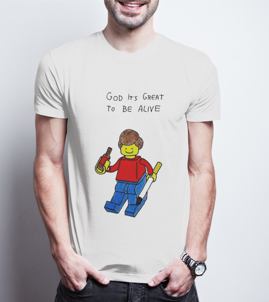 Lego God It's Great To Be Alive Paintbrush And Bottle T-Shirt