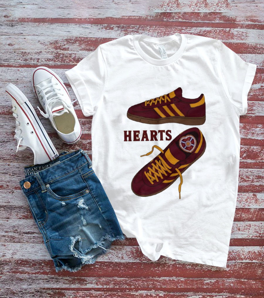 Hearts Casuals 1874 Maroon And Gold Shoes T-Shirt