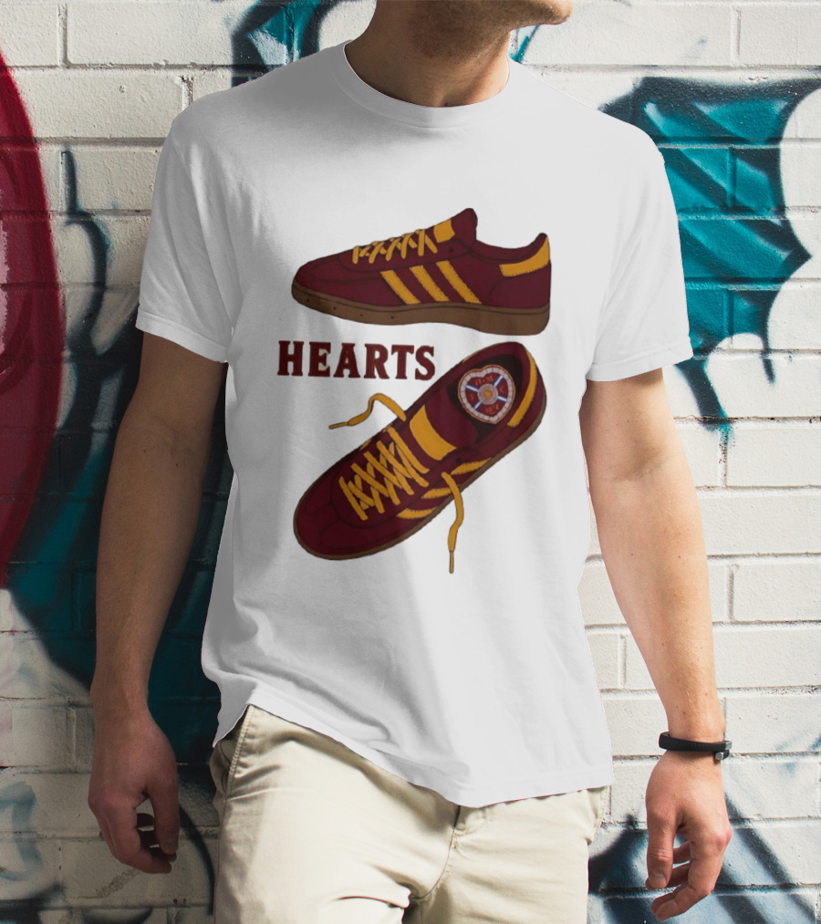 Hearts Casuals 1874 Maroon And Gold Shoes T-Shirt