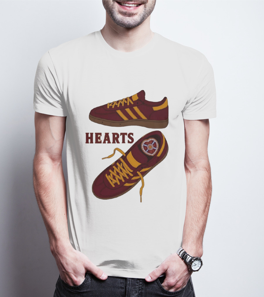 Hearts Casuals 1874 Maroon And Gold Shoes T-Shirt