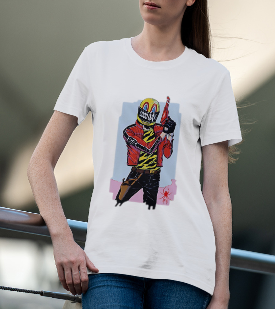 My Chemical Romance Good Luck Killjoys Comic Helmet And Gun Red Spider T-Shirt