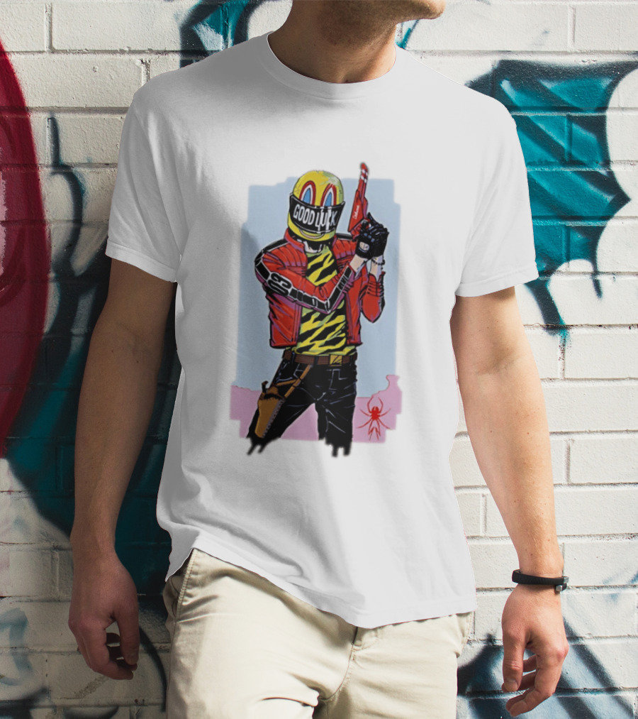 My Chemical Romance Good Luck Killjoys Comic Helmet And Gun Red Spider T-Shirt