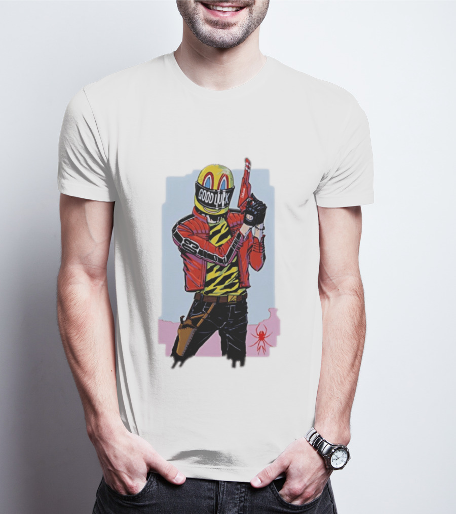 My Chemical Romance Good Luck Killjoys Comic Helmet And Gun Red Spider T-Shirt