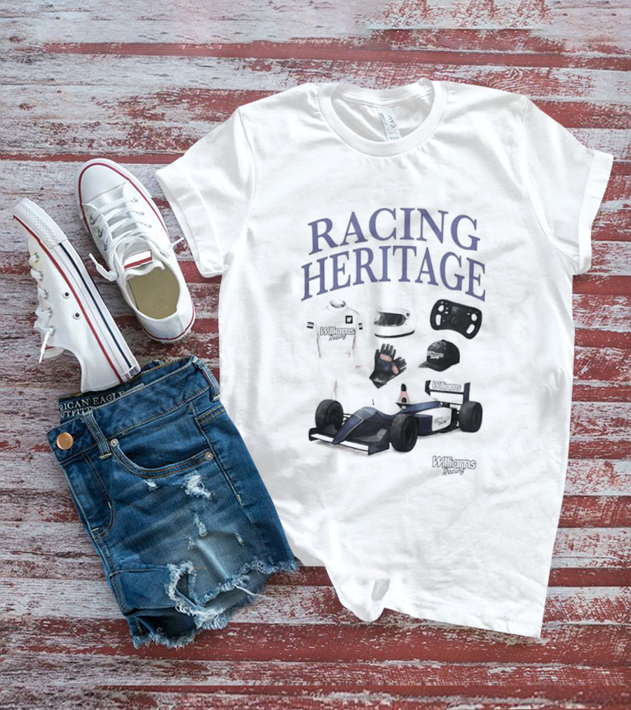 Racing Heritage Williams Racing Formula Car Icons Helmet Glove T-Shirt