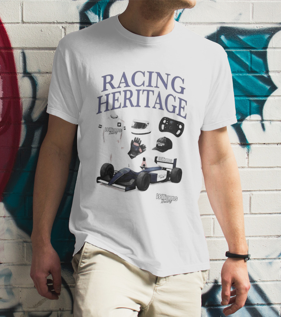 Racing Heritage Williams Racing Formula Car Icons Helmet Glove T-Shirt