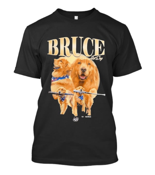 Bruce The Bat Dog Rochester Red Wings Baseball Golden Retriever T-Shirt