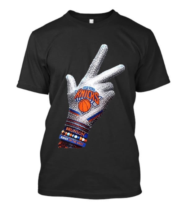 New York Knicks Iceman Jalen Brunson Burner On The Wrist Diamond Chain T-Shirt