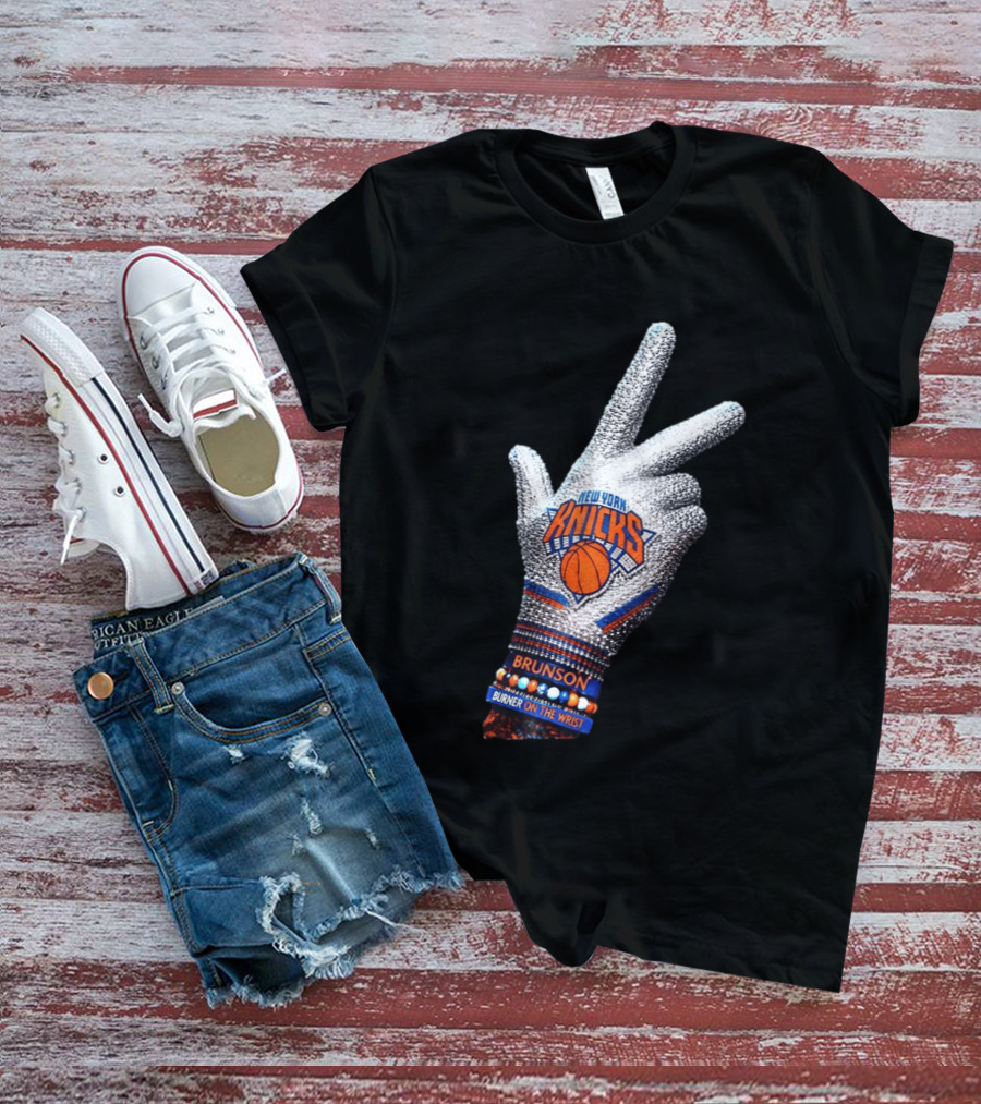 New York Knicks Iceman Jalen Brunson Burner On The Wrist Diamond Chain T-Shirt