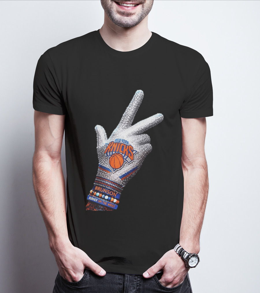 New York Knicks Iceman Jalen Brunson Burner On The Wrist Diamond Chain T-Shirt