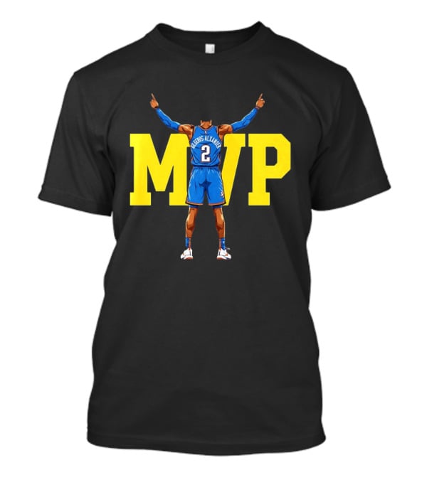 MVP Back 2 Back Shai Gilgeous Alexander Oklahoma City Thunder Basketball Player Blue Jersey Number 2 T-Shirt