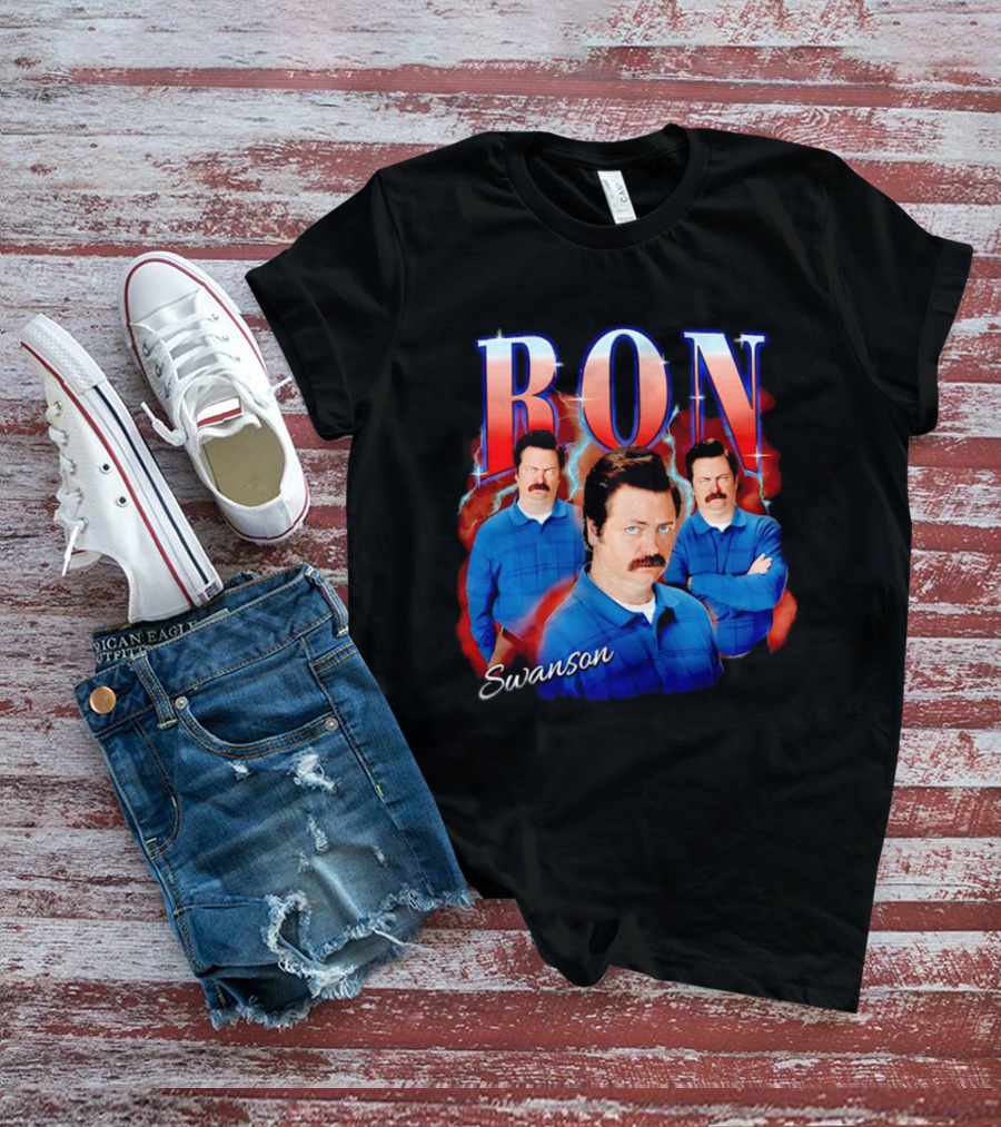 Ron Swanson Triple Image Humor T-Shirt