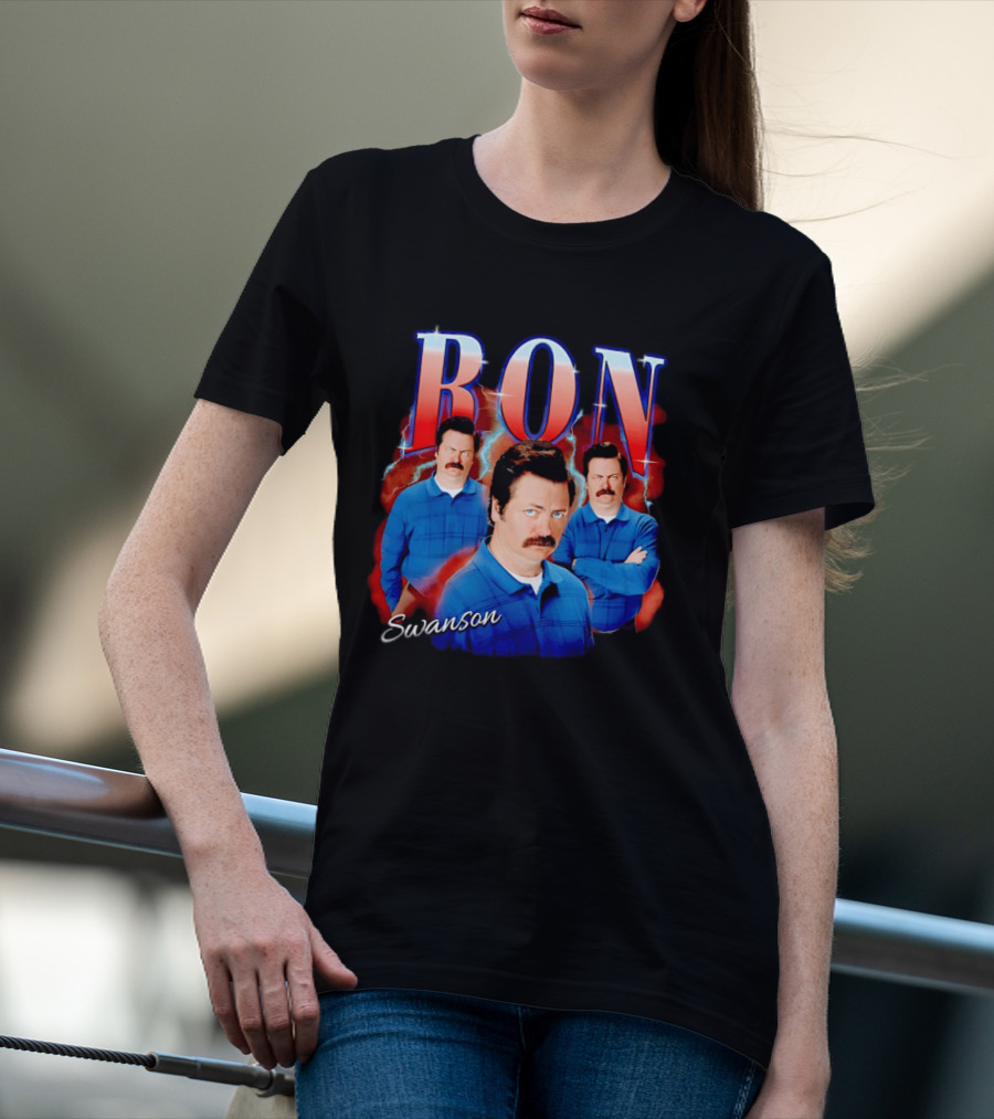 Ron Swanson Triple Image Humor T-Shirt