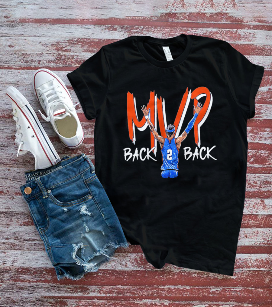 Shai Gilgeous Alexander OKC Thunder Back 2 Back NBA MVP 2026 Drip T-Shirt
