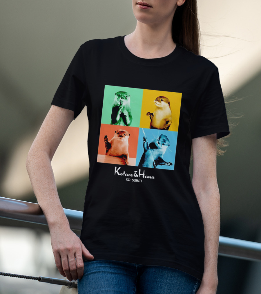 Kotaro And Hana Otters Pop Art Kotsumet T-Shirt