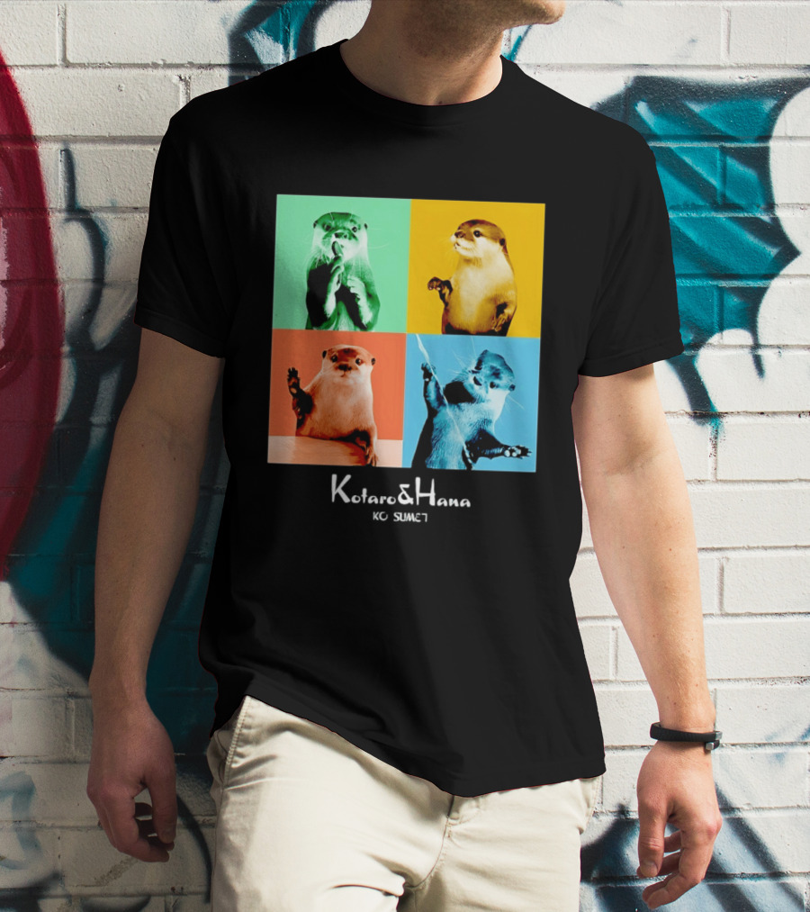 Kotaro And Hana Otters Pop Art Kotsumet T-Shirt