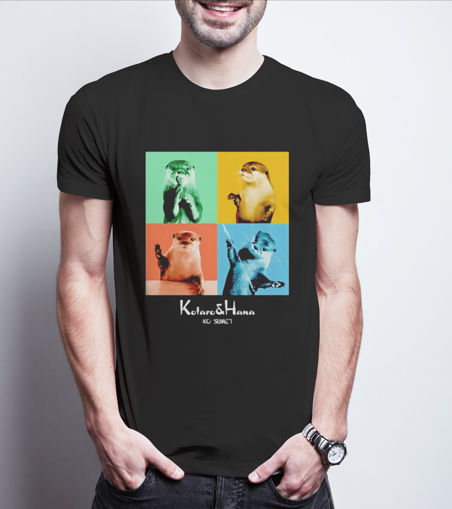 Kotaro And Hana Otters Pop Art Kotsumet T-Shirt