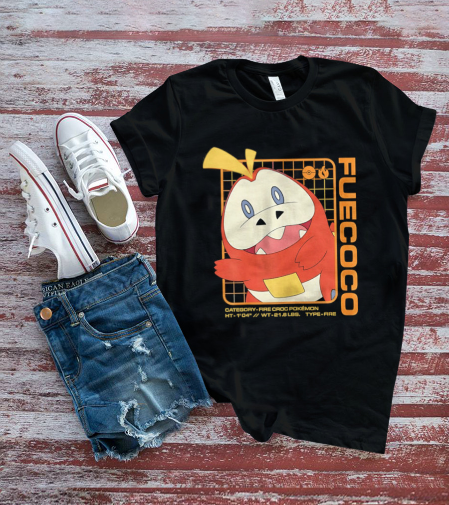 Fuecoco Fire Croc Pokémon Character Art Kanto Region T-Shirt