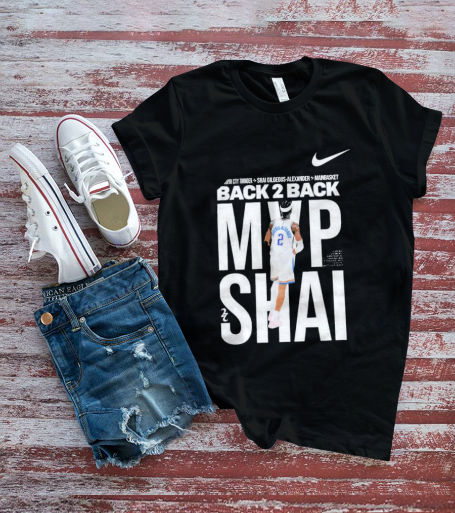 SGA Shai Gilgeous Alexander Back 2 Back MVP OKC Thunder Nike T-Shirt
