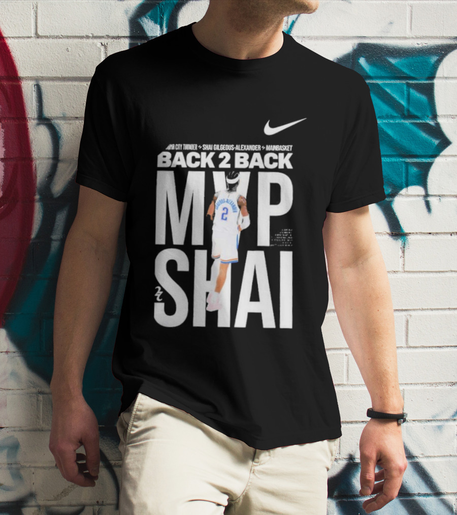SGA Shai Gilgeous Alexander Back 2 Back MVP OKC Thunder Nike T-Shirt
