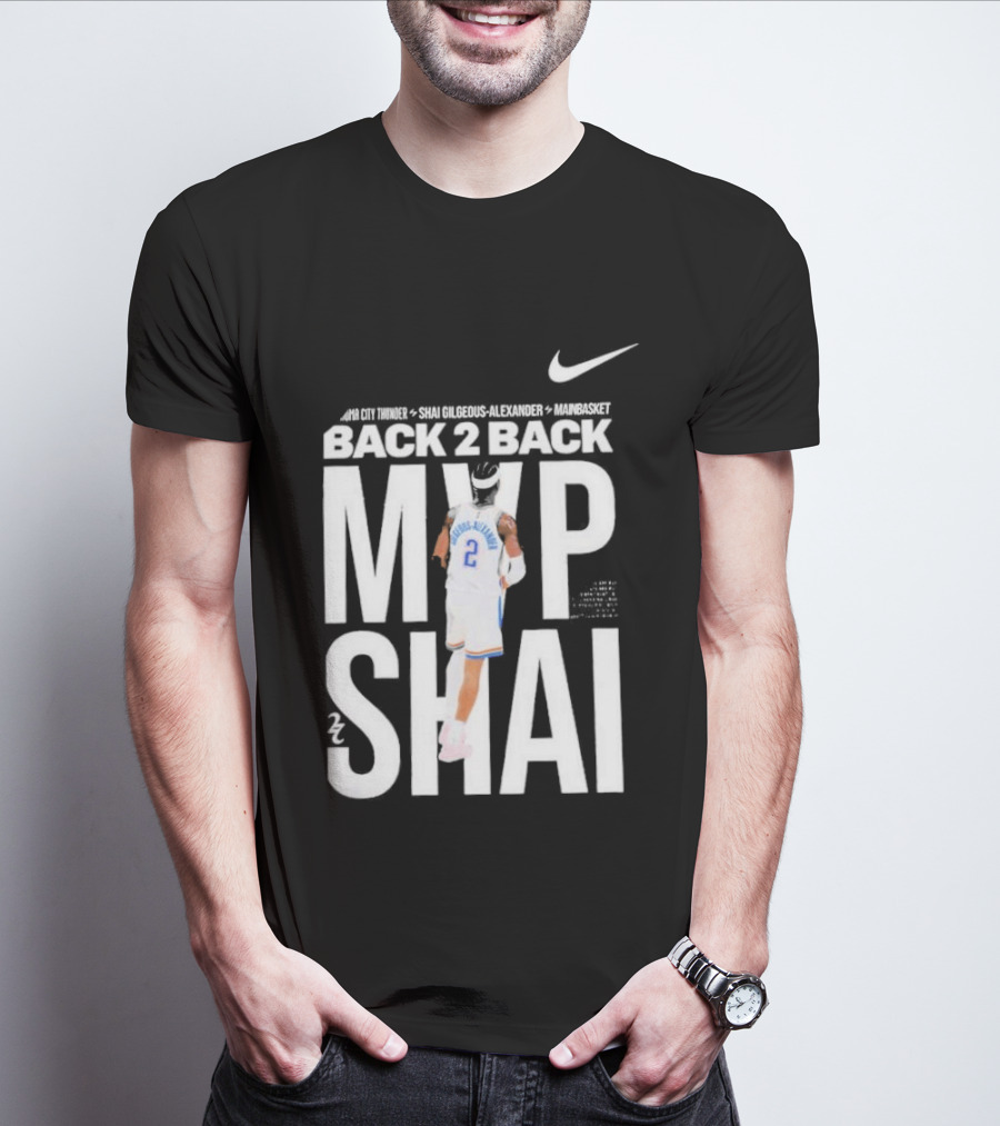 SGA Shai Gilgeous Alexander Back 2 Back MVP OKC Thunder Nike T-Shirt