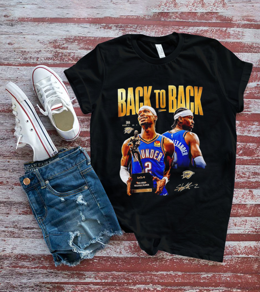 Shai Gilgeous Alexander Back To Back 2026 NBA MVP OKC Thunder SGA 2 T-Shirt