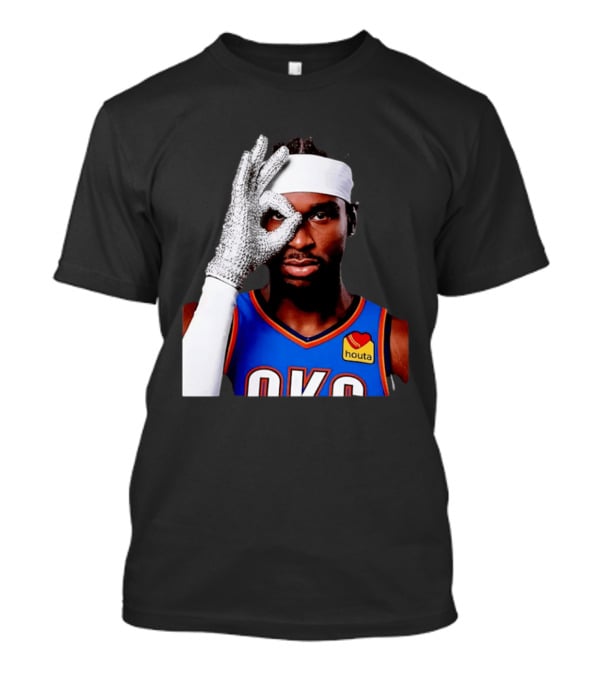 Shai Gilgeous Alexander OKC Thunders Houta Jersey Iceman Glove Gesture T-Shirt
