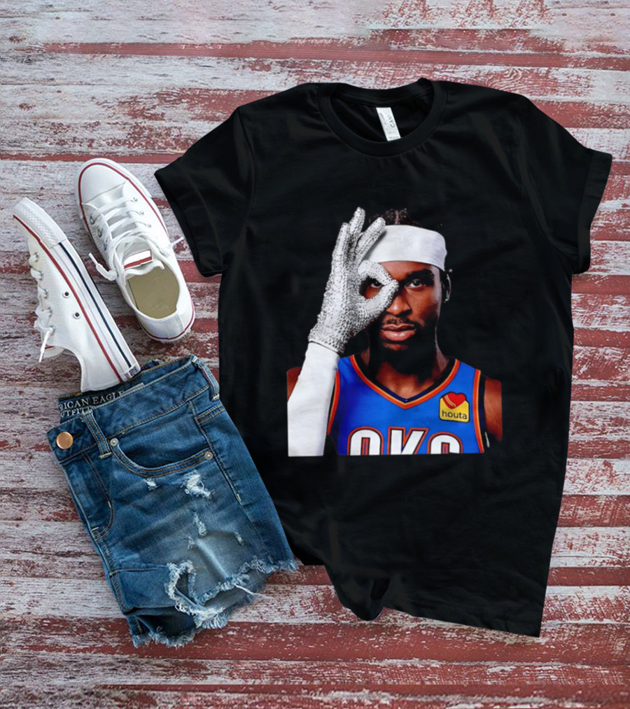 Shai Gilgeous Alexander OKC Thunders Houta Jersey Iceman Glove Gesture T-Shirt