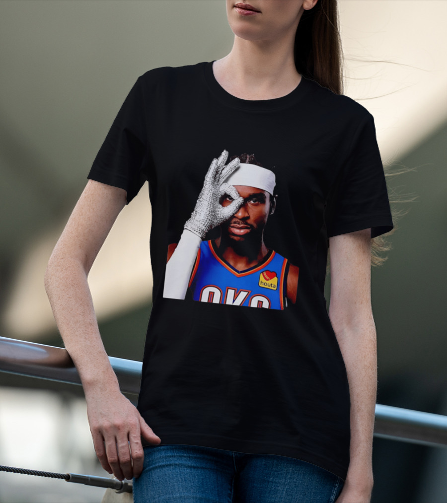 Shai Gilgeous Alexander OKC Thunders Houta Jersey Iceman Glove Gesture T-Shirt